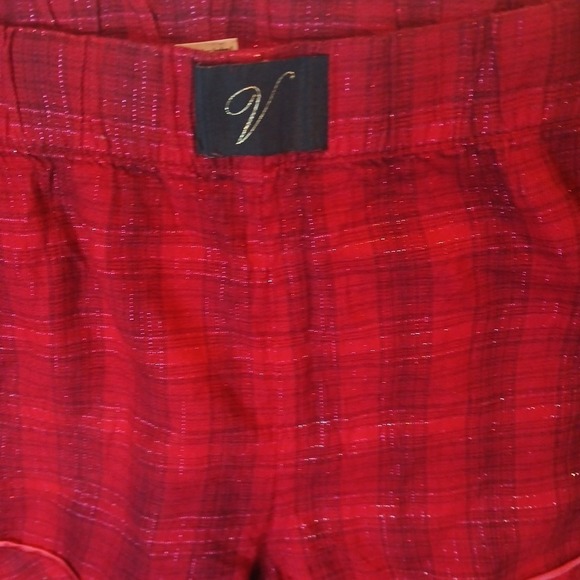 Victoria's Secret sleep Shorts Pajama Bottom Med Red Black Checkered Sleepwear - Picture 6 of 8